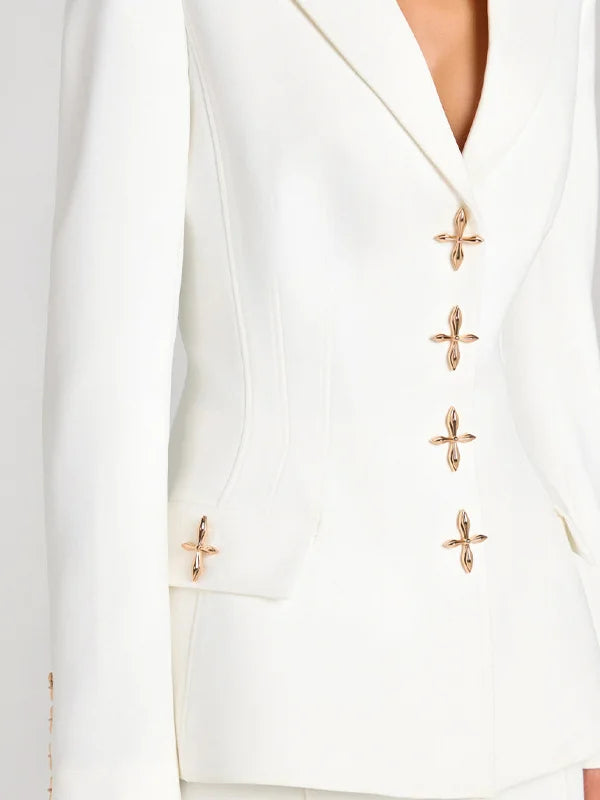 Milena - Blazer blanco de un solo botón