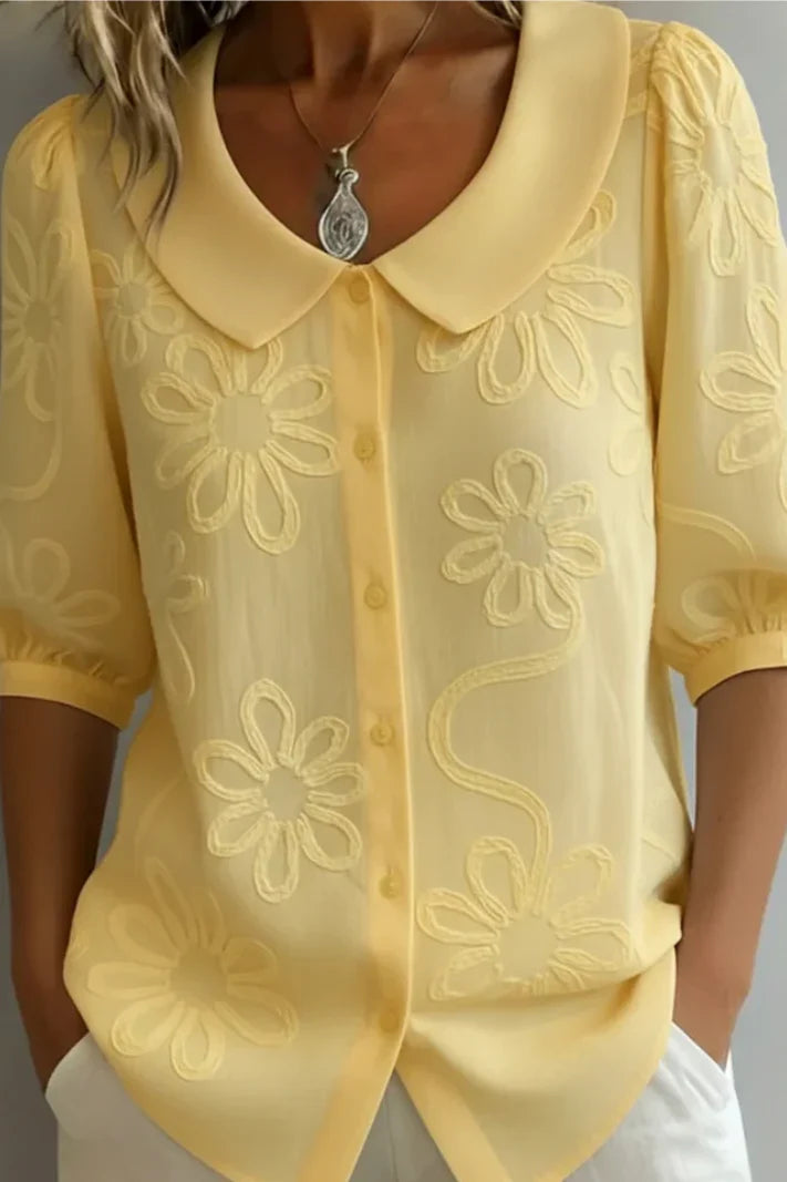 Bianca - Blusa floral bordada