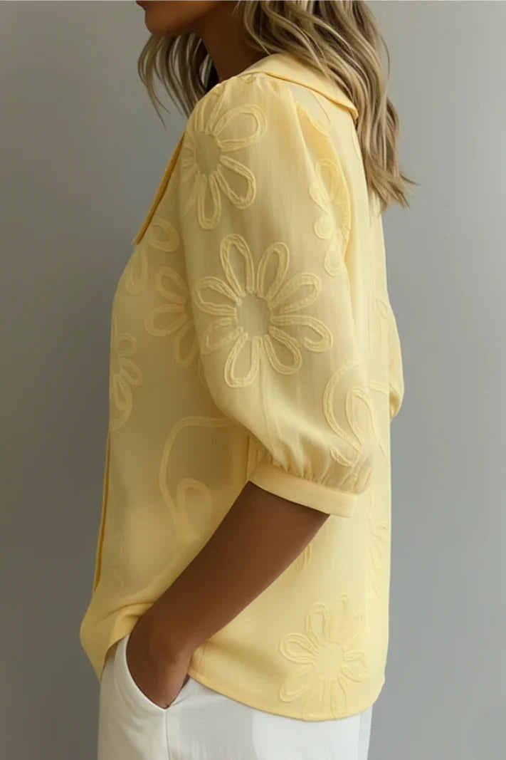 Bianca - Blusa floral bordada