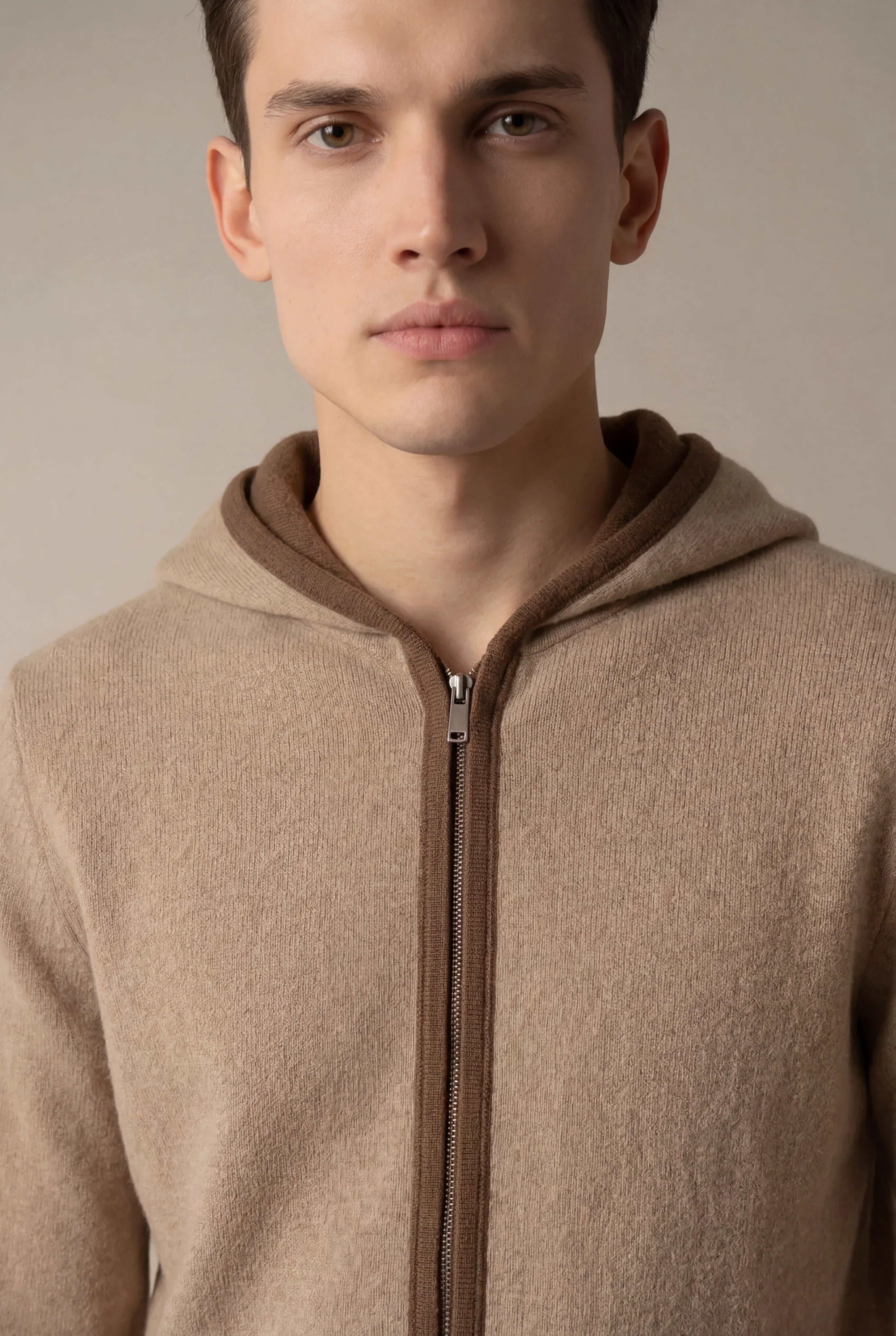 Brian - Sudadera con capucha Santoni Extrafine Color Crema
