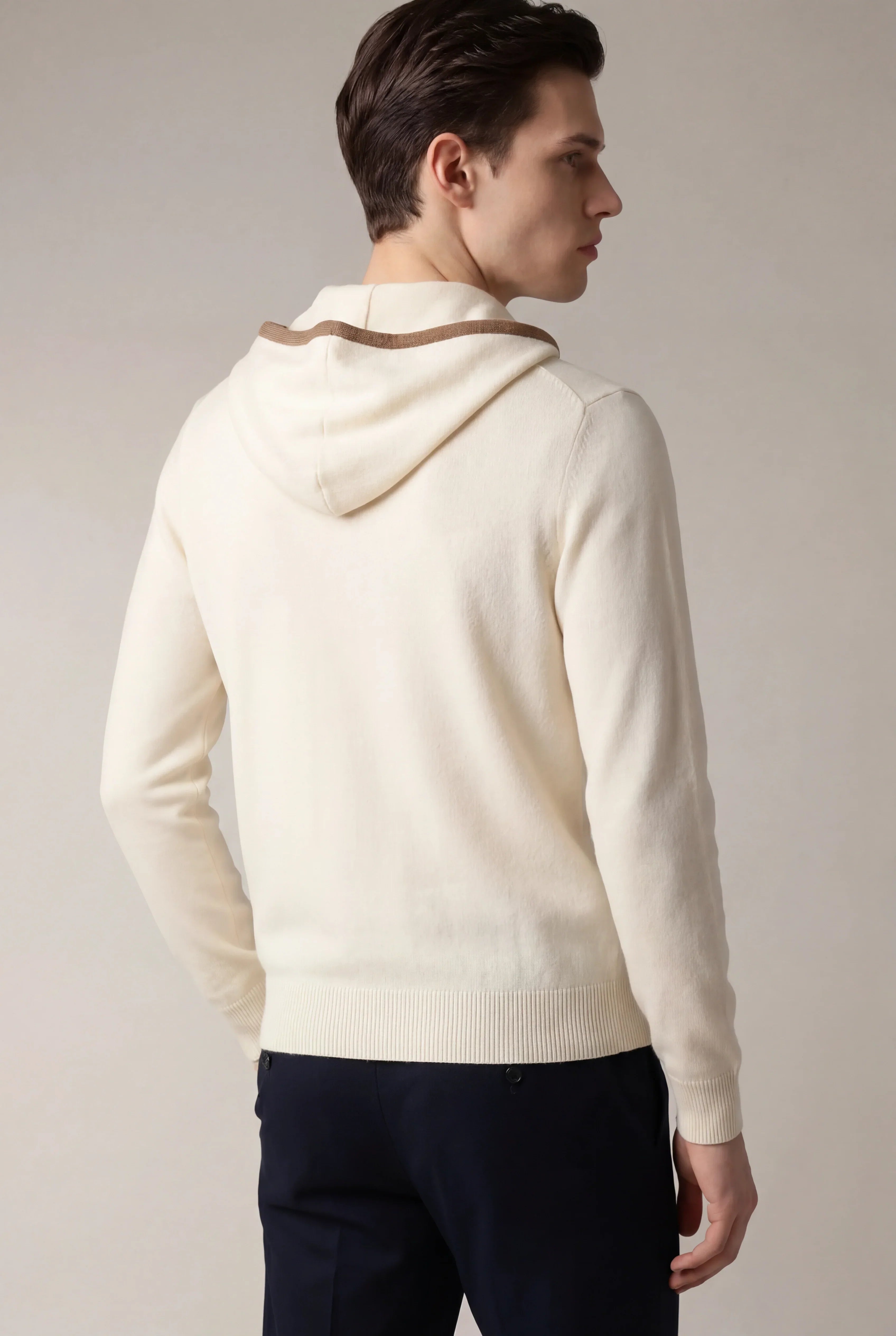 Milton - Sudadera con capucha Santoni Extrafine Color Crema