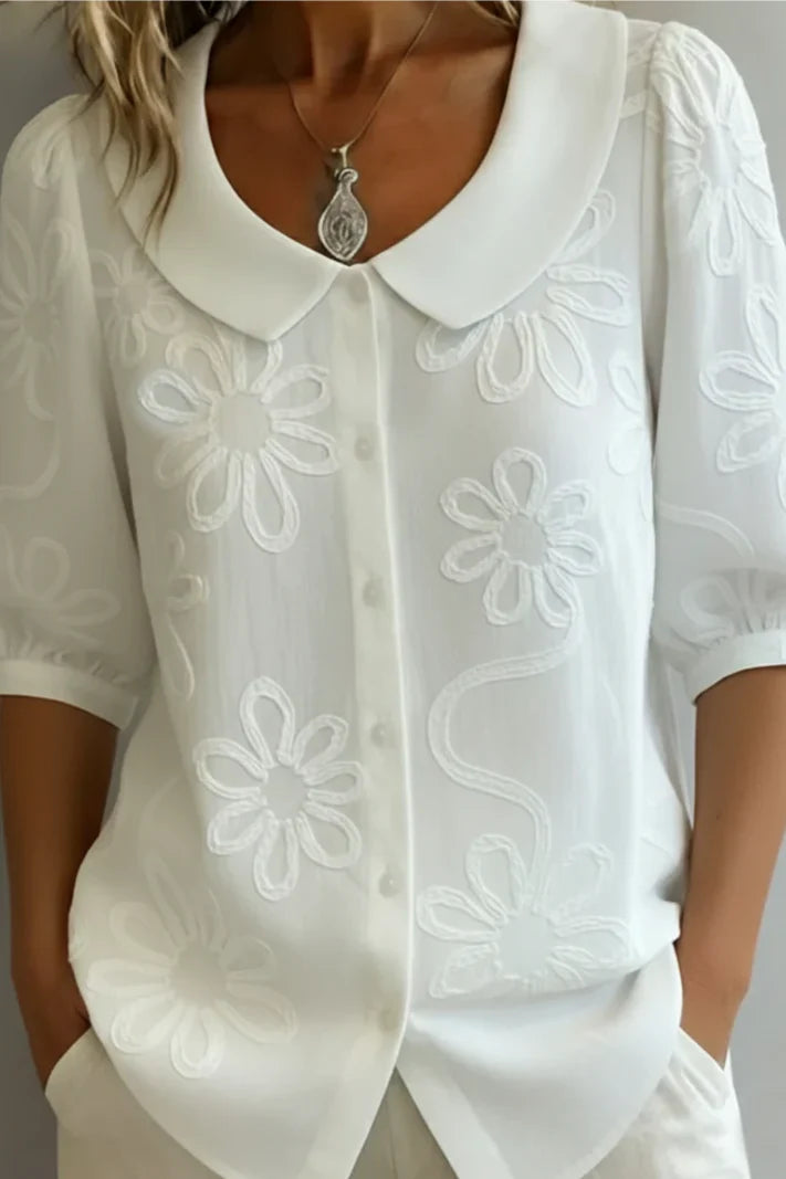 Bianca - Blusa floral bordada