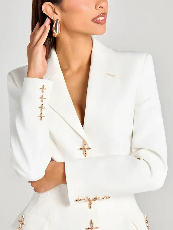 Milena - Blazer blanco de un solo botón