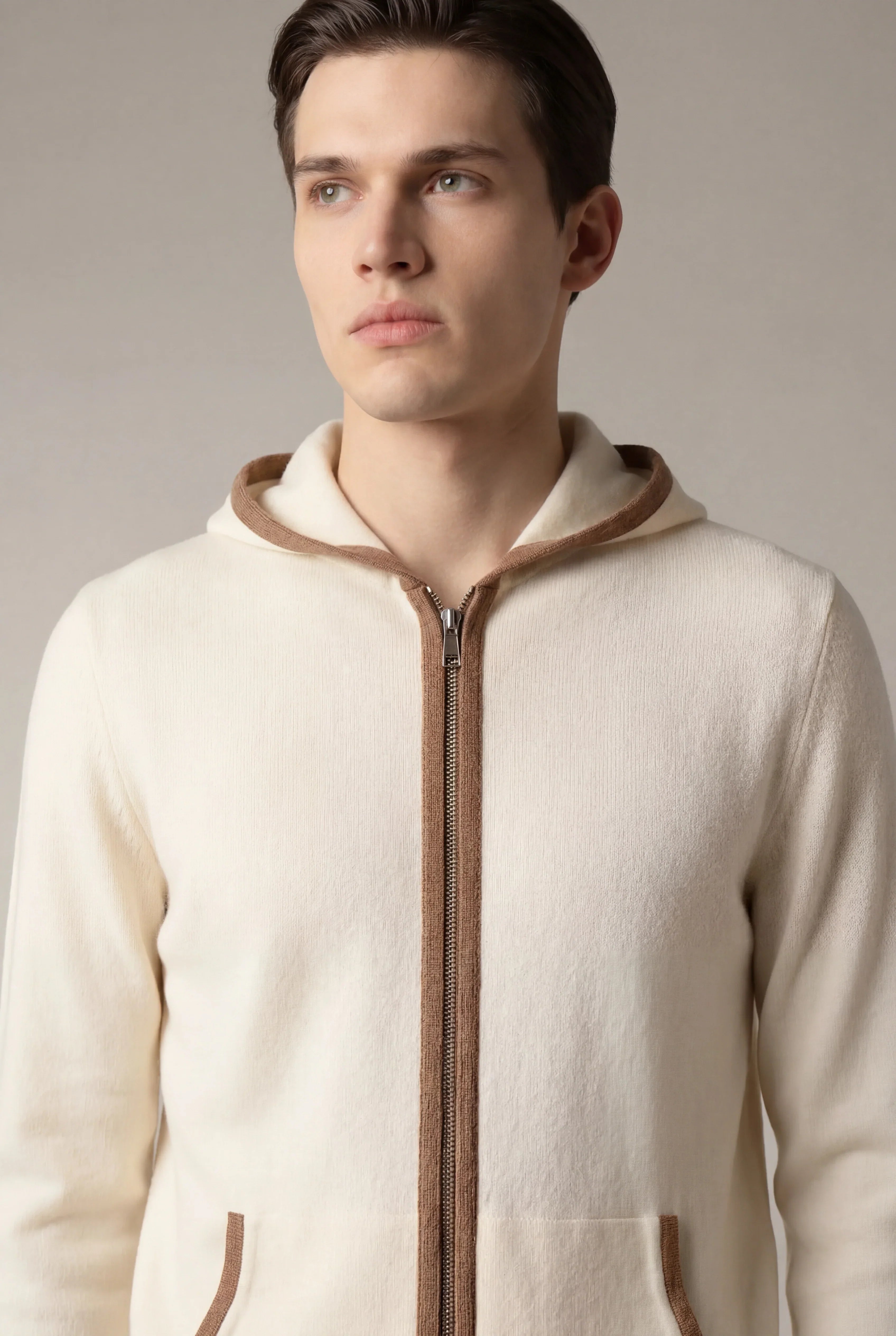 Milton - Sudadera con capucha Santoni Extrafine Color Crema
