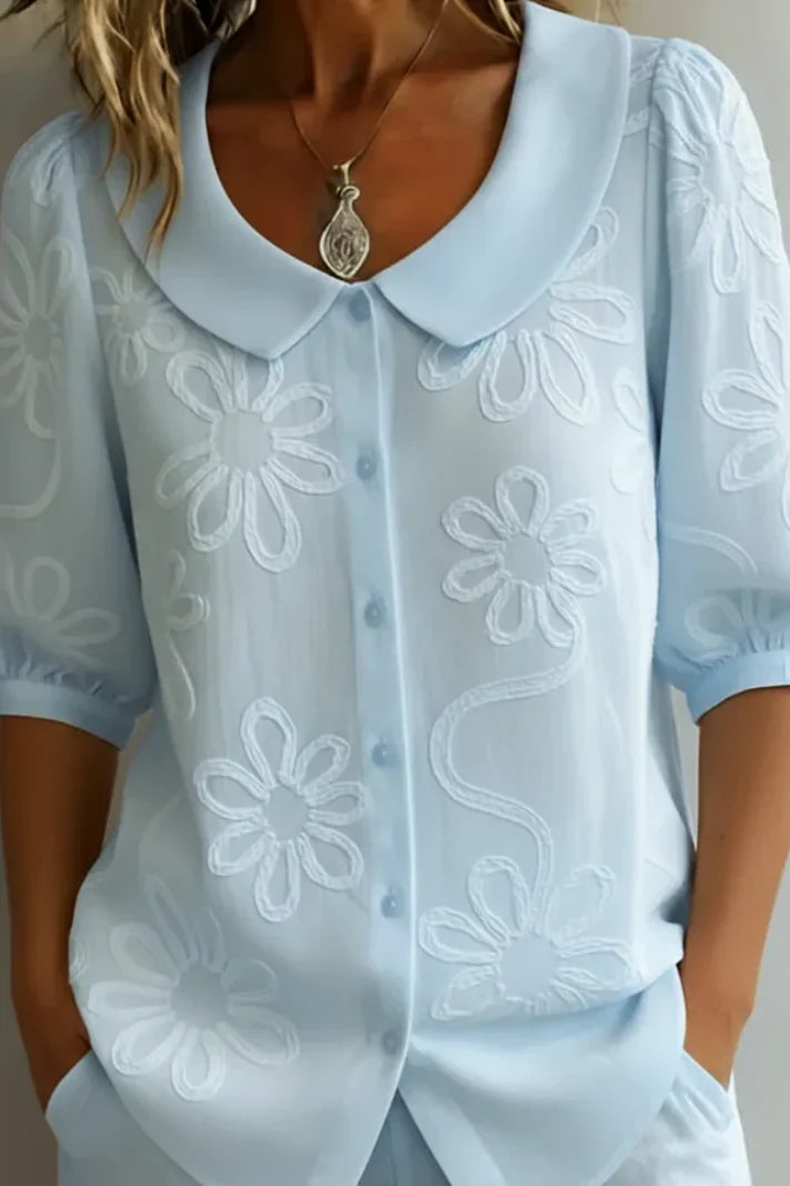 Bianca - Blusa floral bordada