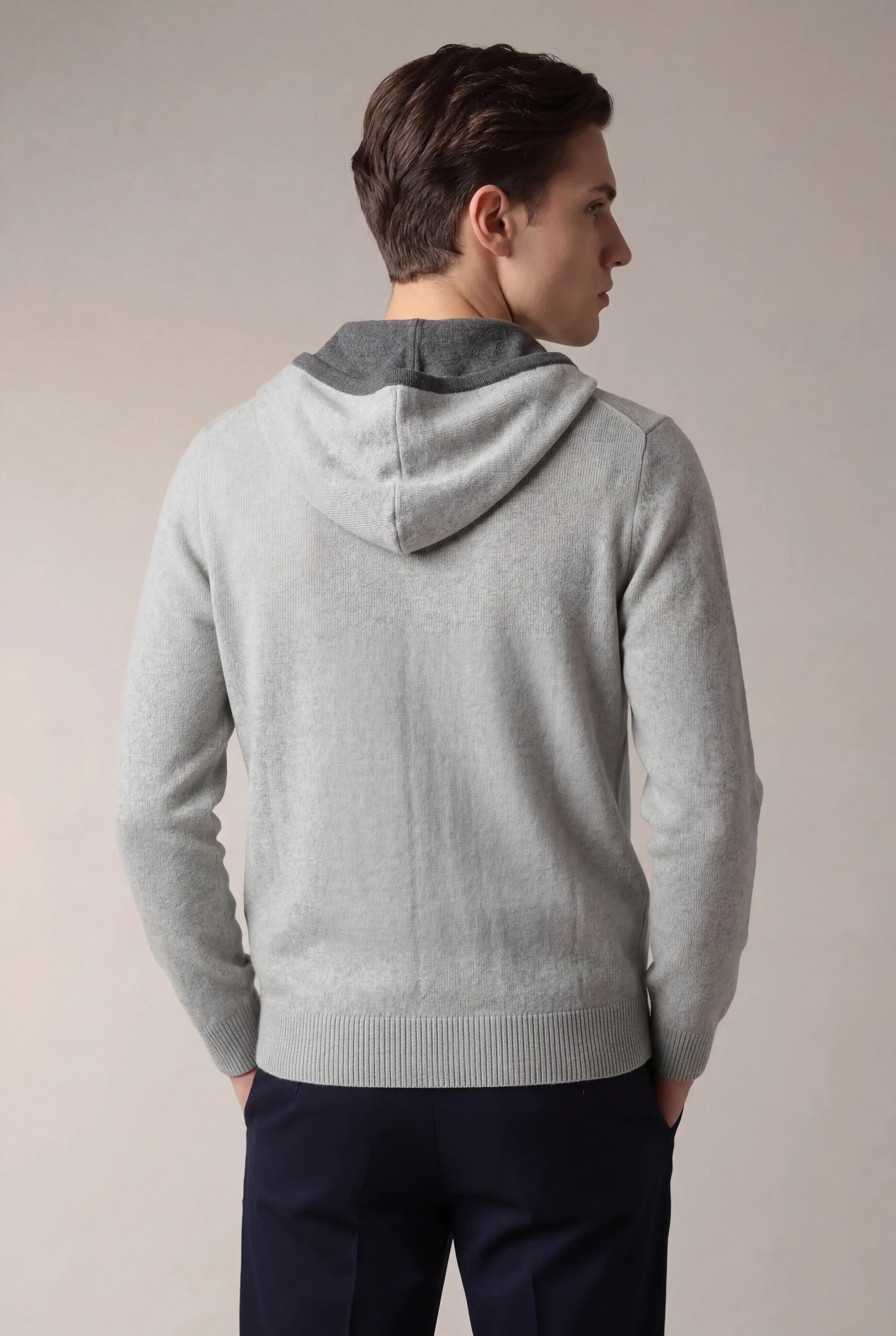 Lucio - Sudadera con capucha Santoni Extrafine Gris