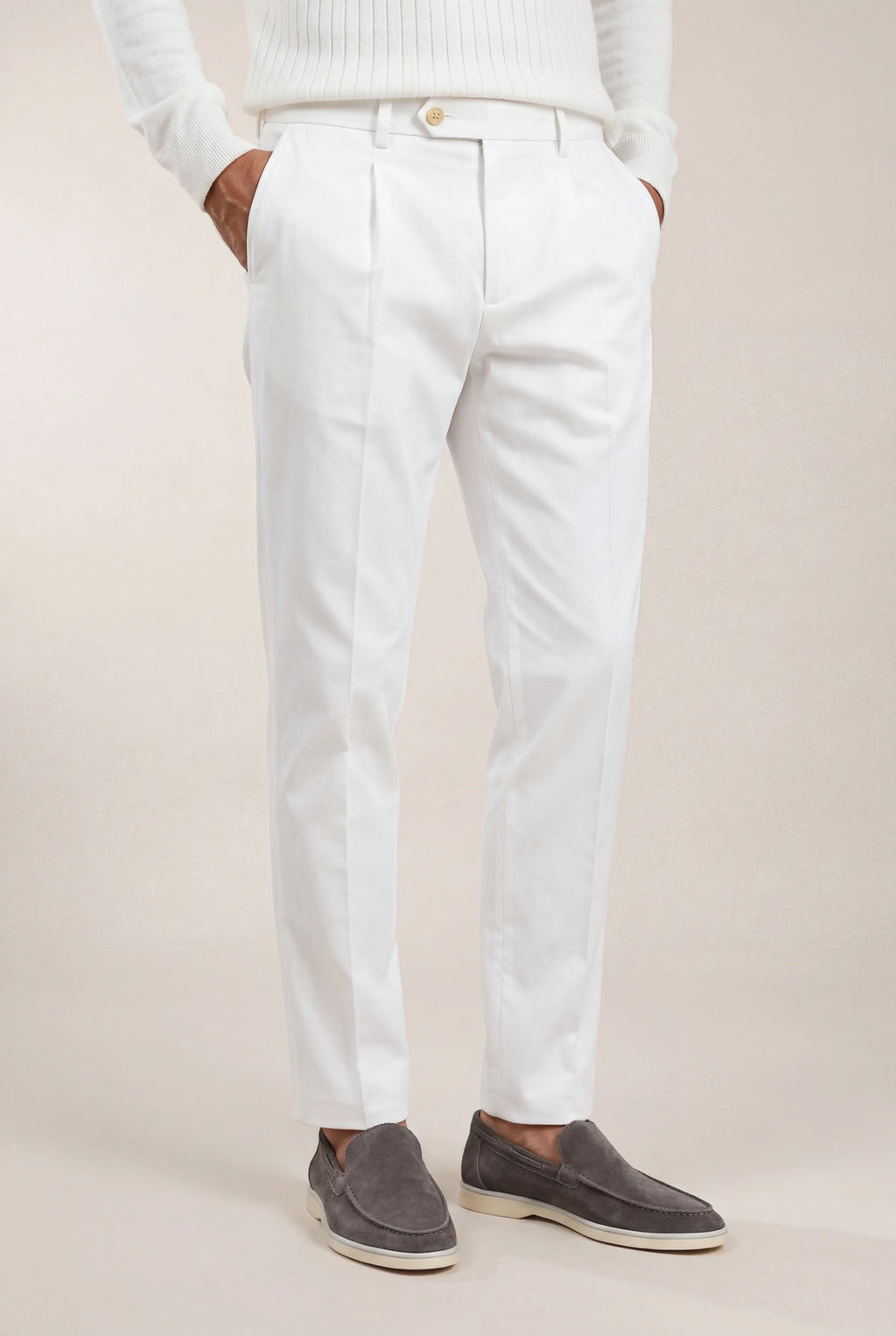 Elias - Pantalón Marfil Elegante