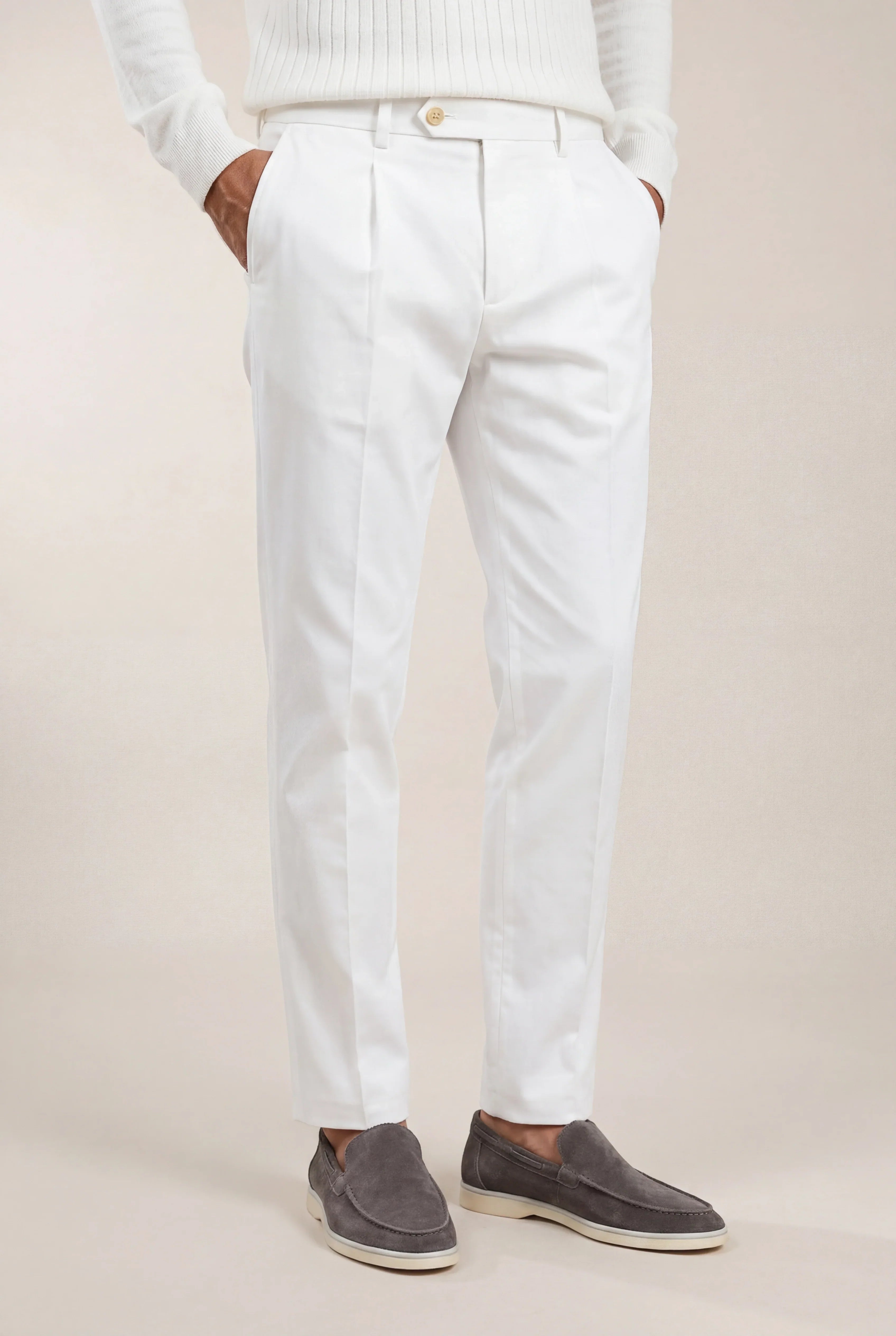 Elias - Pantalón Marfil Elegante