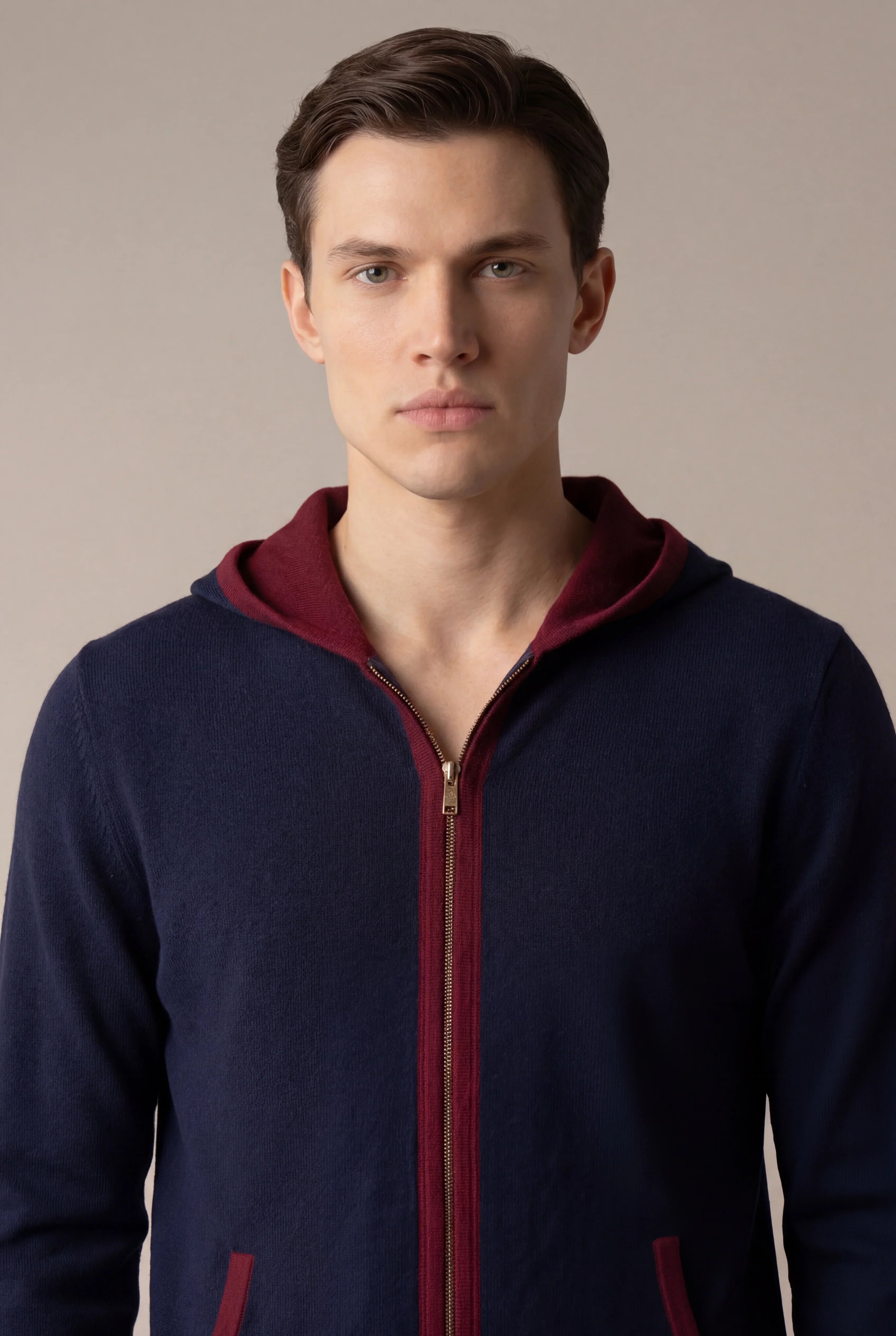 Octavio - Sudadera con capucha Santoni Extrafine Azul Marino