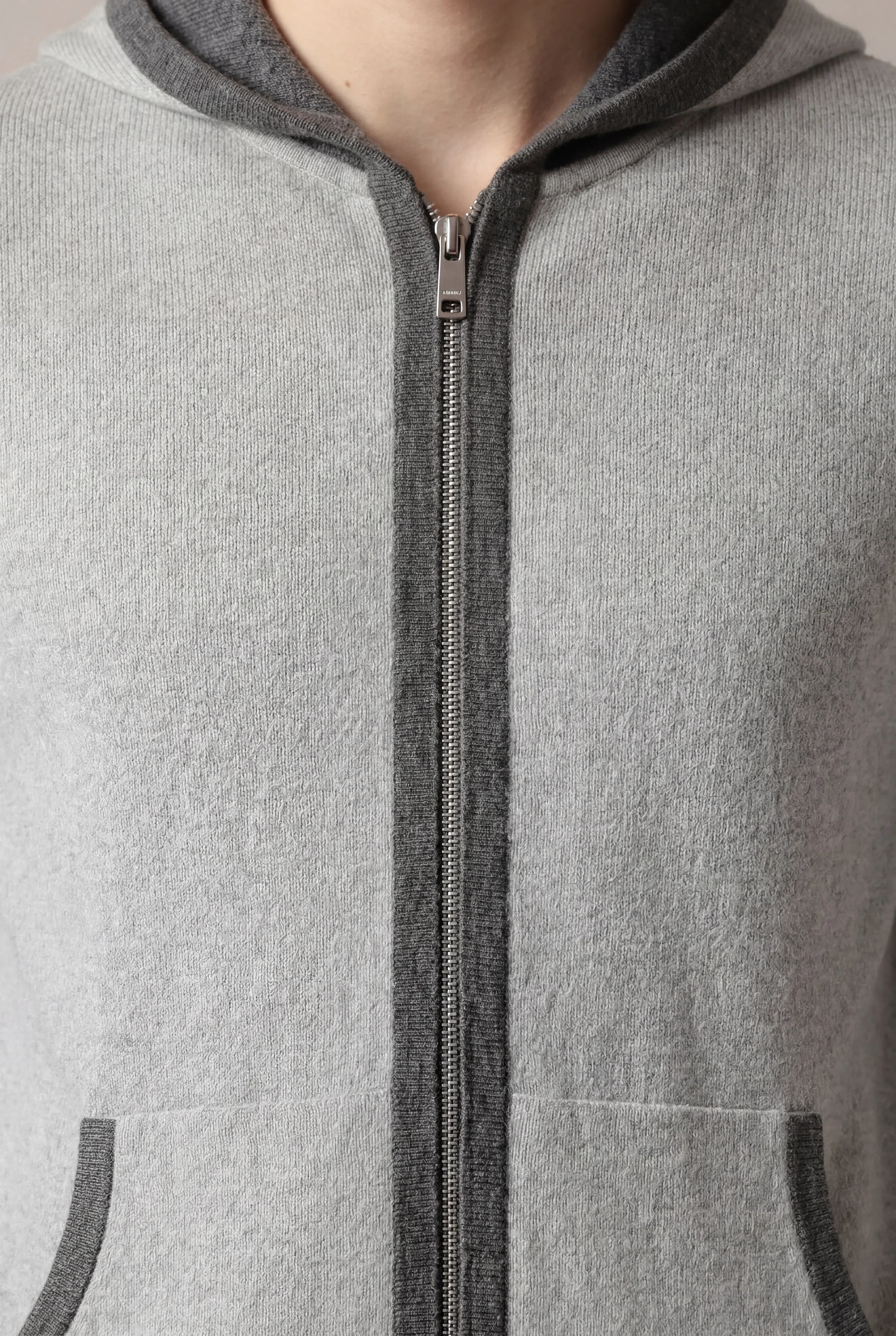 Lucio - Sudadera con capucha Santoni Extrafine Gris