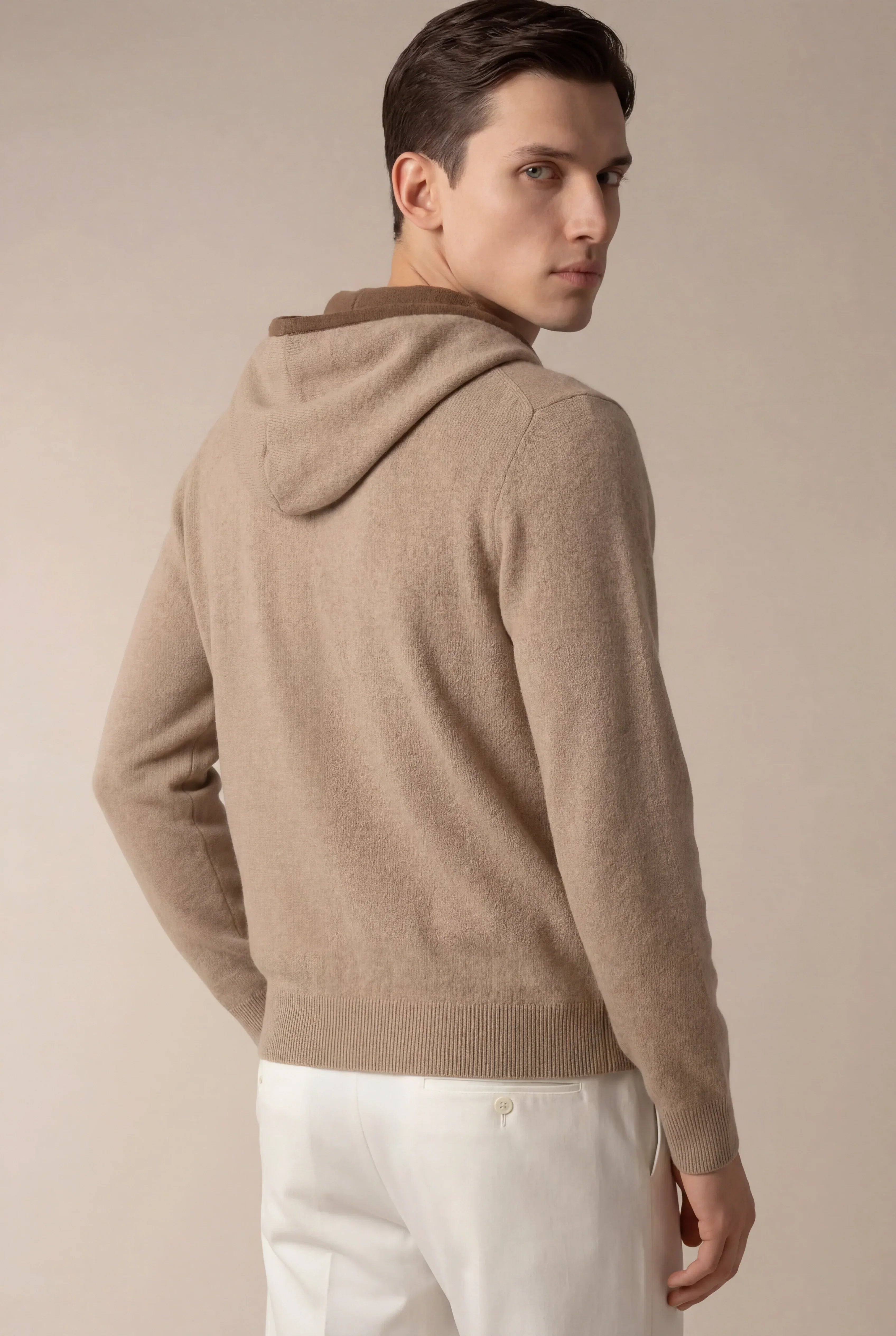Brian - Sudadera con capucha Santoni Extrafine Color Crema