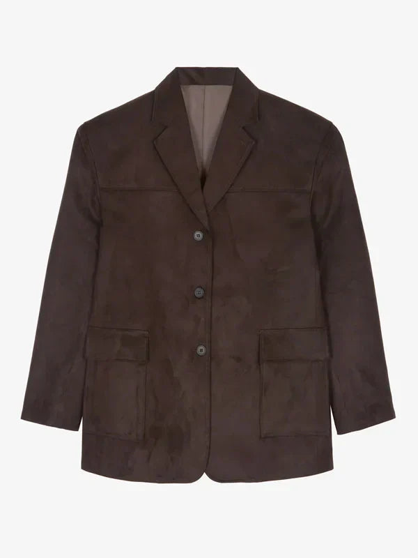 Xiomara - Blazer marrón de gamuza oversize