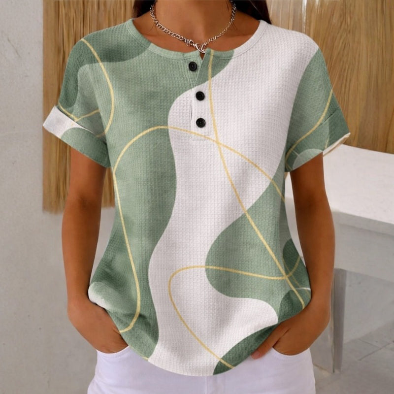 Daniela - Blusa Casual de Bloques de Color