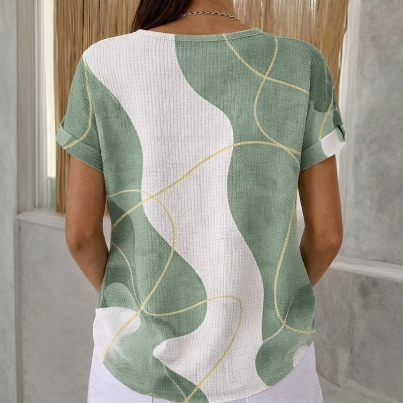 Daniela - Blusa Casual de Bloques de Color