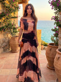 Eugenia - Vestido con Estampado Naranja y Marrón