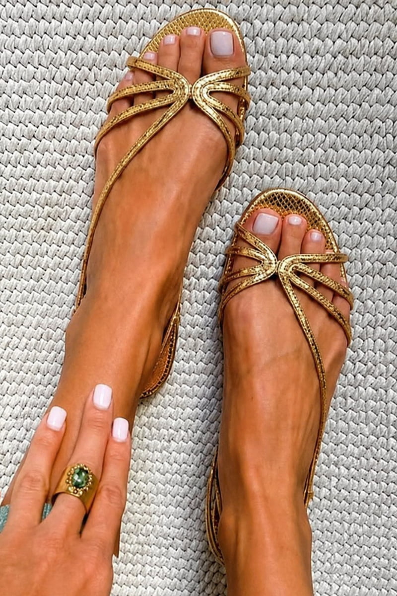 Analia - Sandalias Doradas