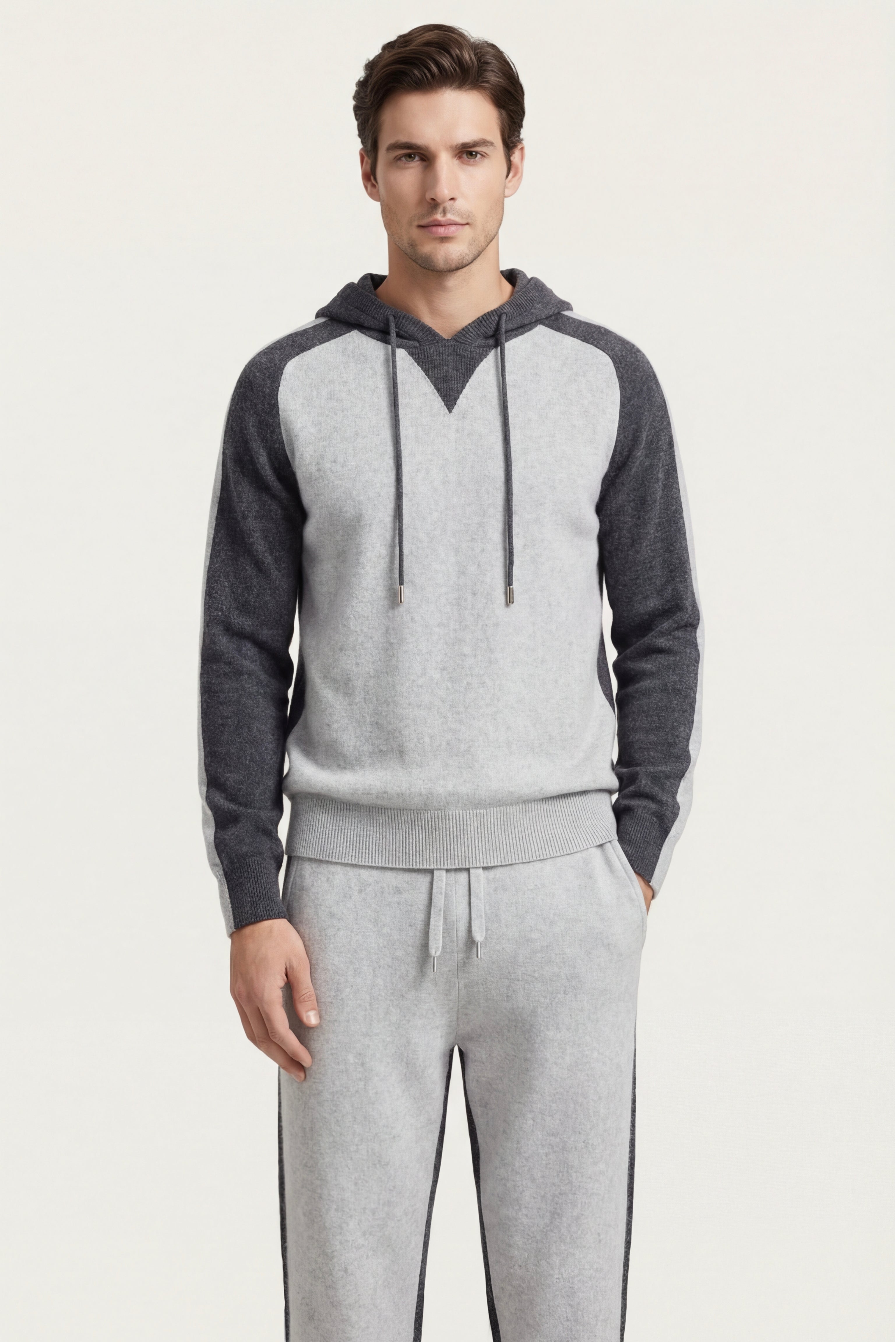 Cesar - Conjunto de Firma Gris con Capucha