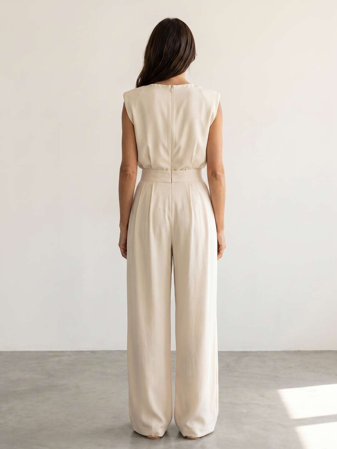 Clara - Conjunto fluido de top estructurado y pantalón ancho