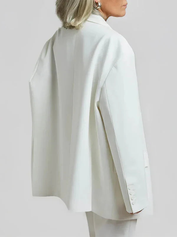 Noelia - Blazer oversize de líneas limpias color blanco