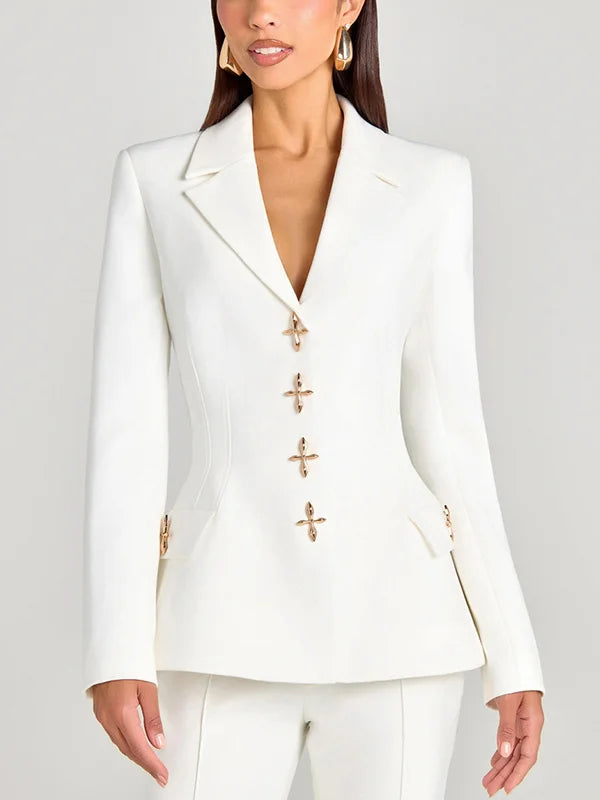 Milena - Blazer blanco de un solo botón