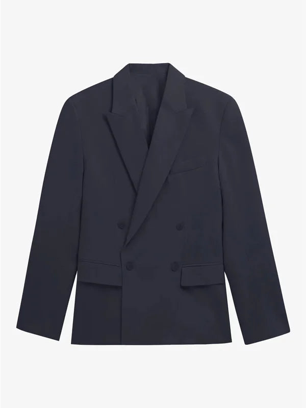 Renata - Blazer de doble botonadura azul marino