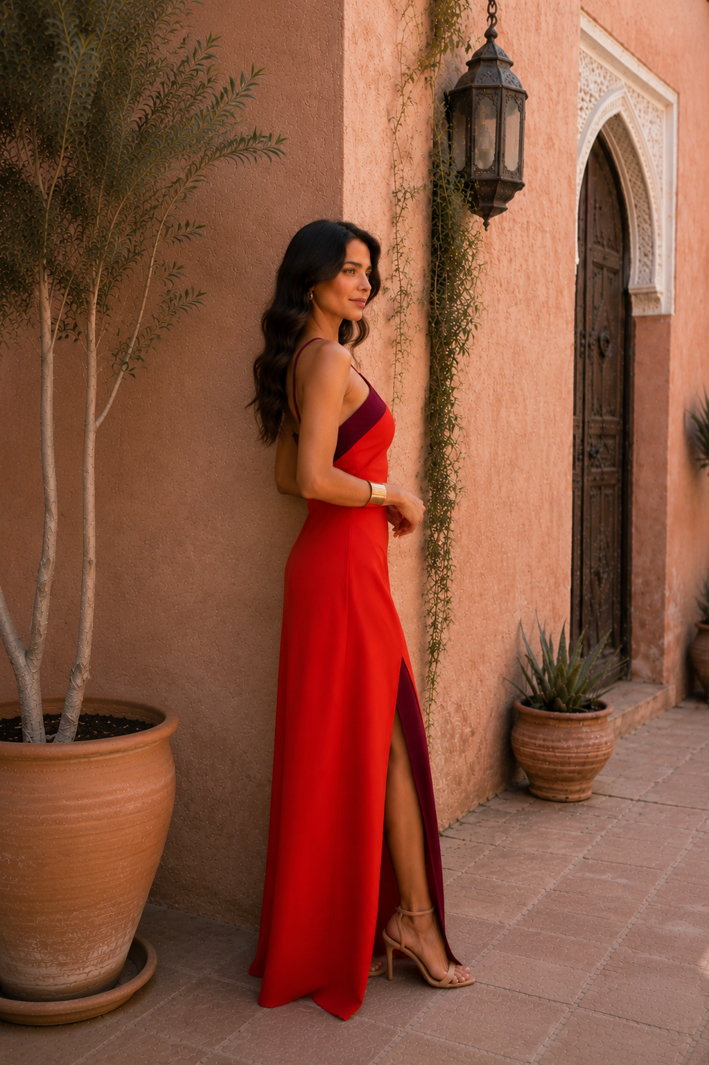 Maria - Vestido largo halter con abertura