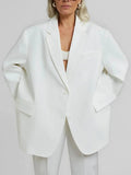 Noelia - Blazer oversize de líneas limpias color blanco