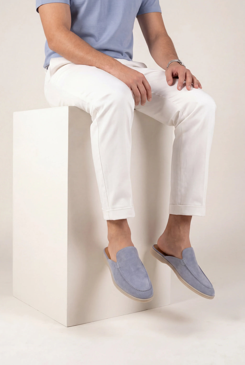 Angelo - Mocasín de Ante Azul