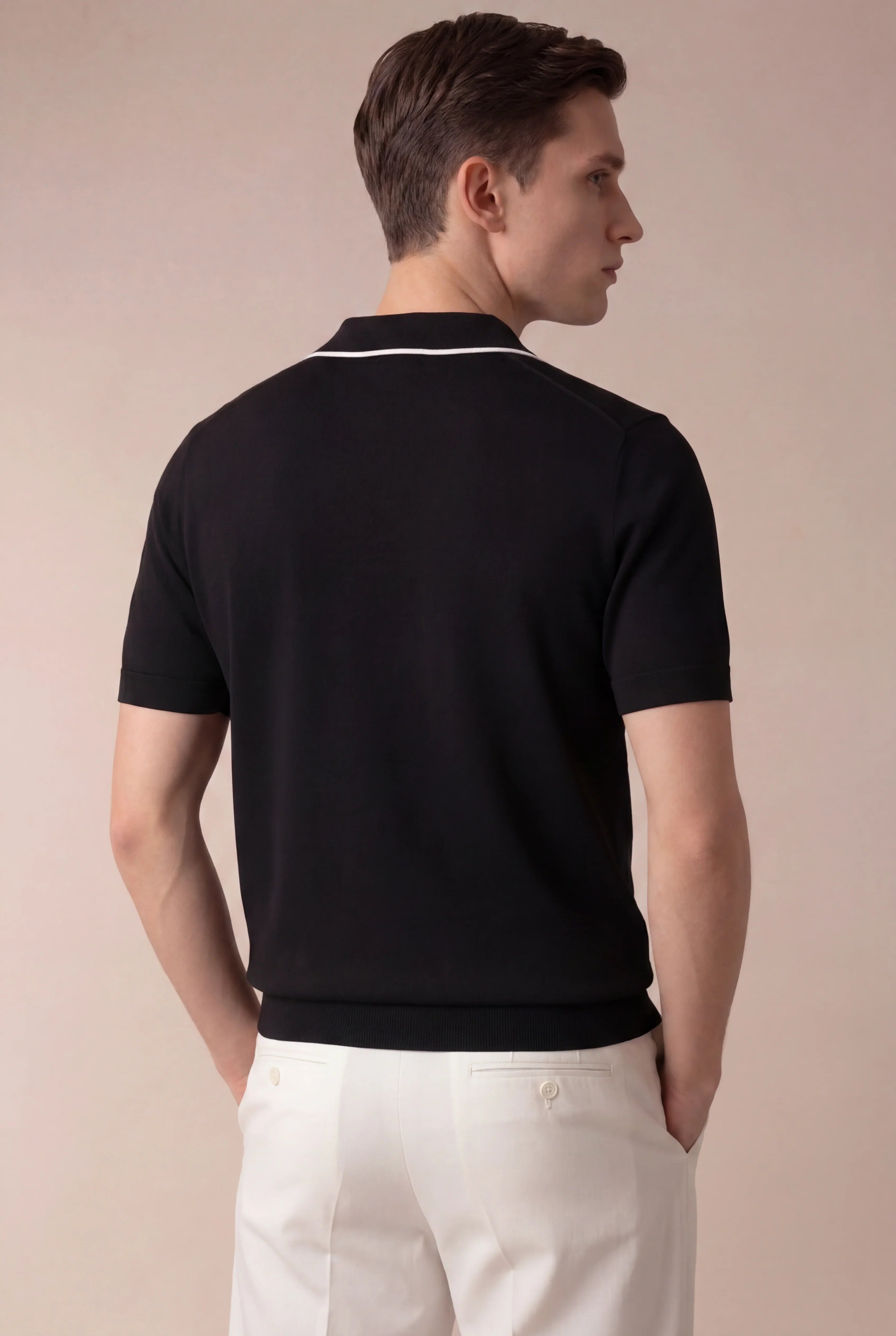 Vicente - Polo negro sin botones