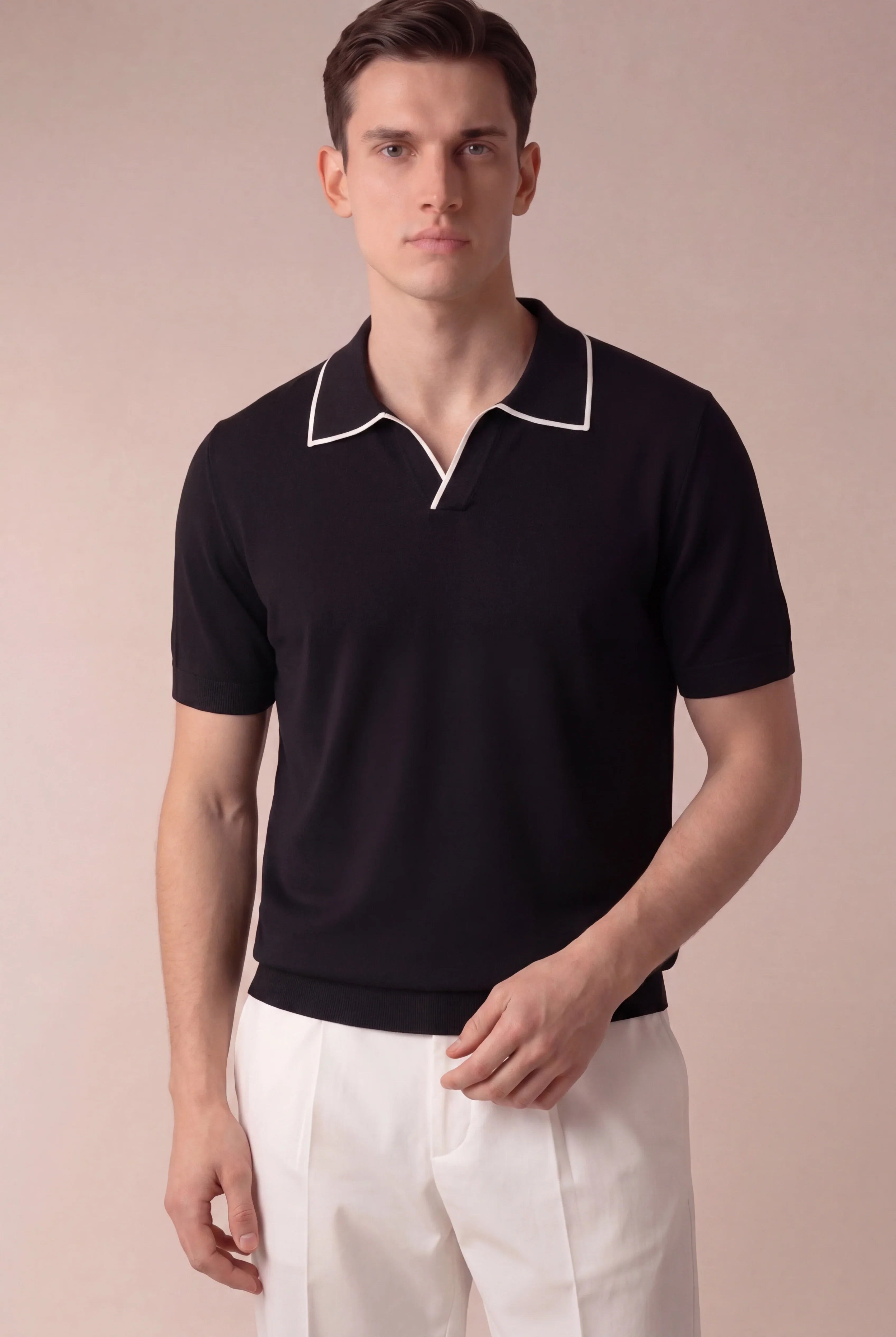 Vicente - Polo negro sin botones