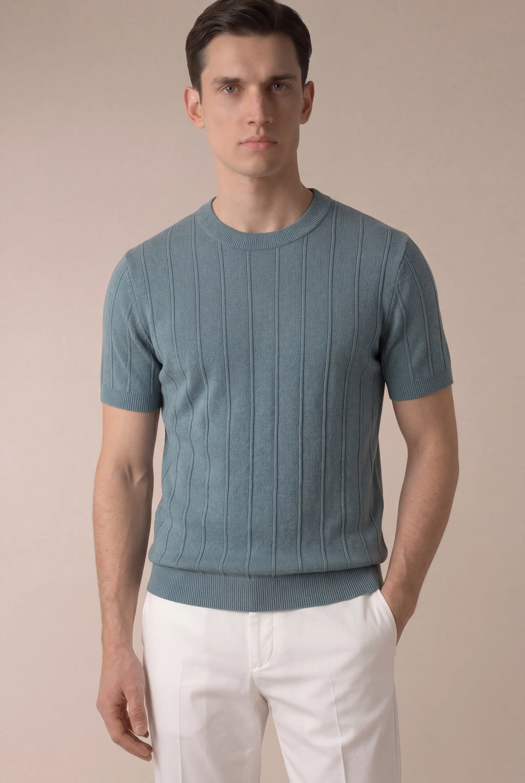 Dario - Camiseta Azul Avio Elegante