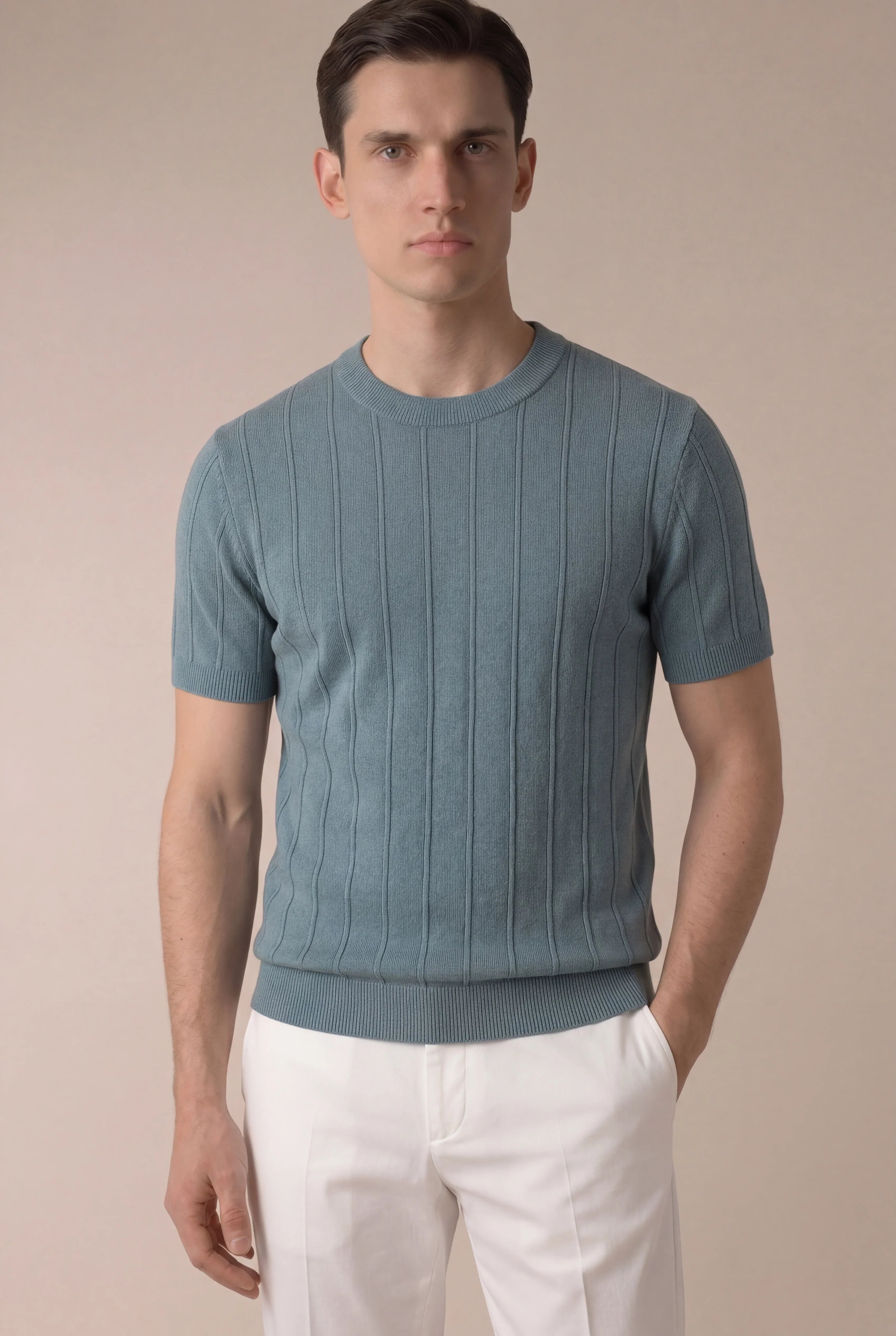Dario - Camiseta Azul Avio Elegante