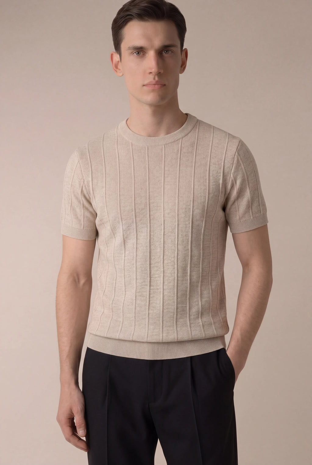 Gaston - Camiseta Beige Elegante