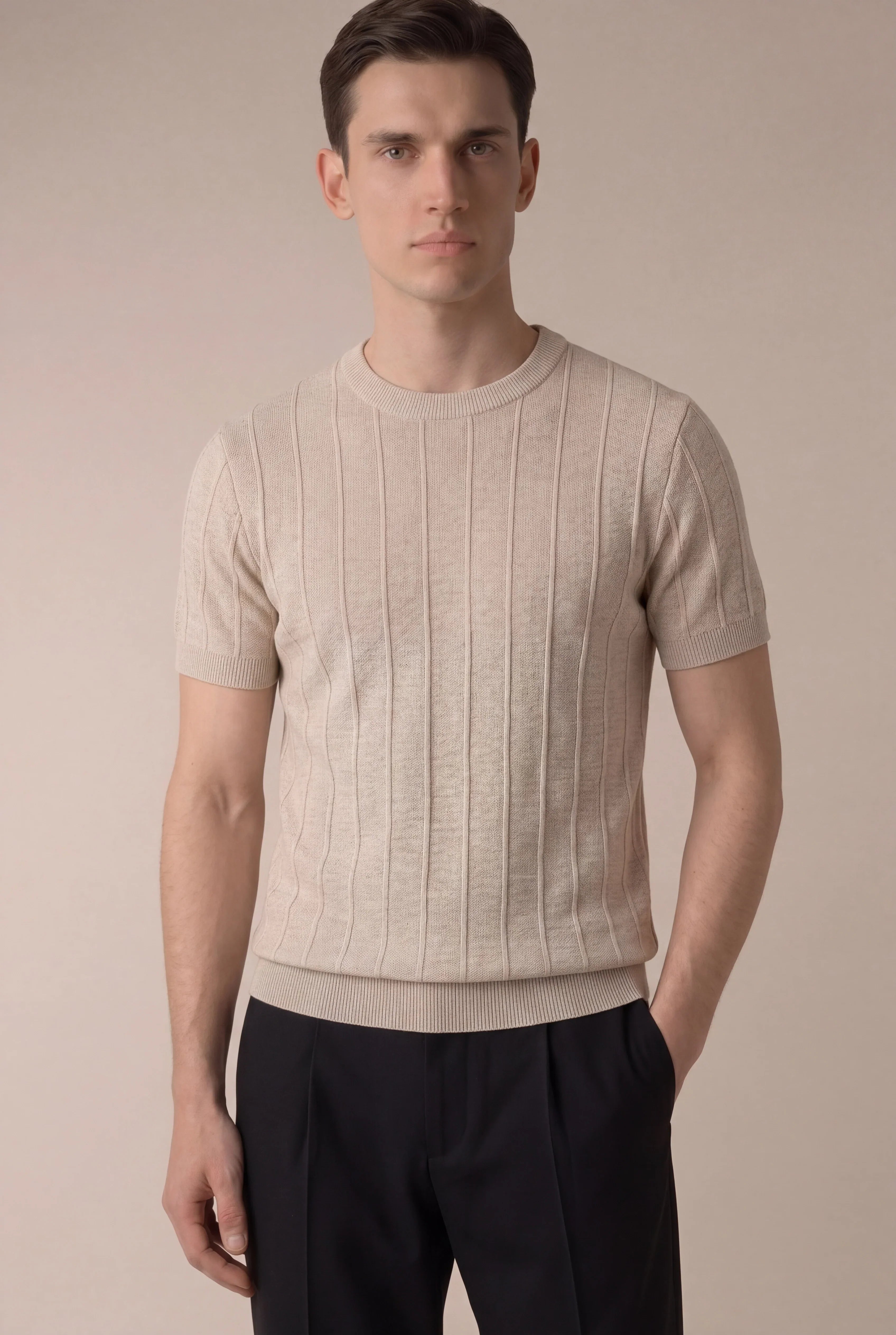 Gaston - Camiseta Beige Elegante