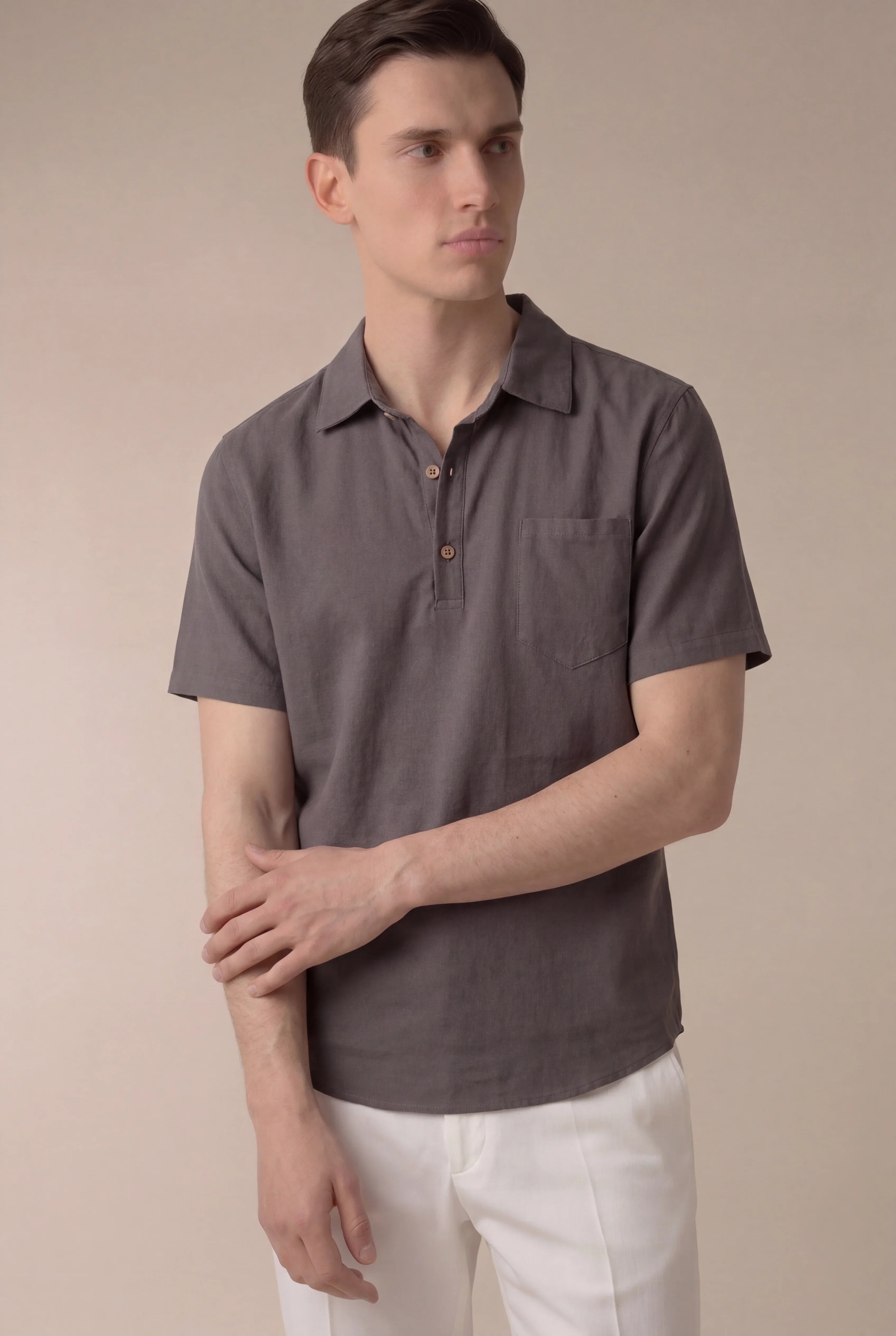 Alvaro - Camisa Ponza color topo