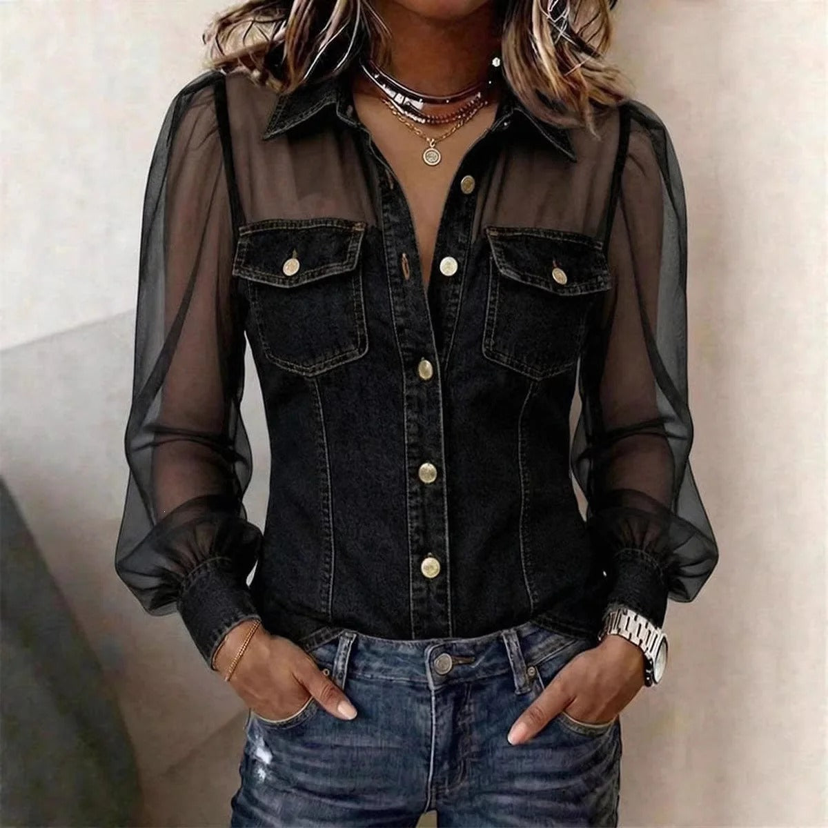 Celeste - Blusa Informal De Mujer
