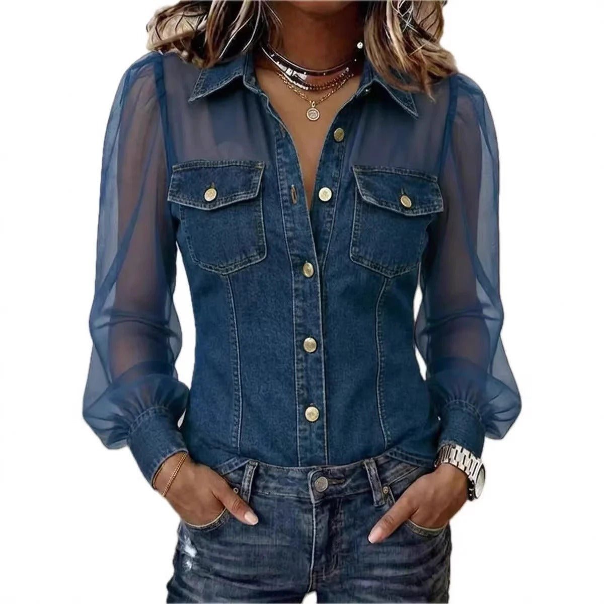 Celeste - Blusa Informal De Mujer